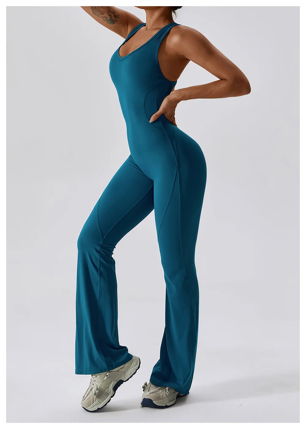 Solid Yoga Jumpsuit One Piece Outfit Fitness Bodysuit Workout Clothes