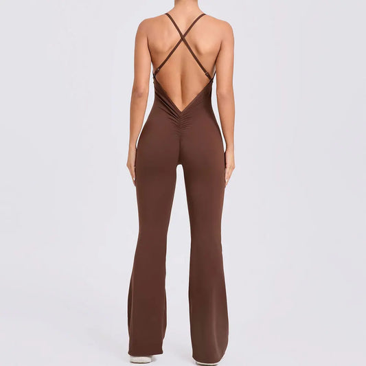Sexy Back V Jumpsuit Gym Set Yoga Suit Sportswear Women