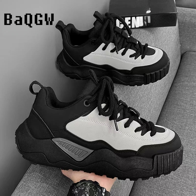 Designer Color Block Luxury Chunky Sneakers for Men Casual Thick Platform Fashion Casual Shoes Sports Running Trainers Tenis