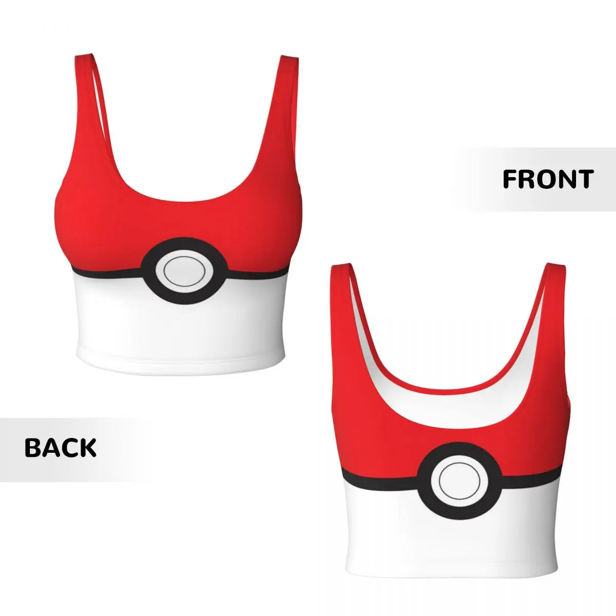 Custom High Impact  Pikachus Sports Bra Women Gym Workout Yoga Crop Top