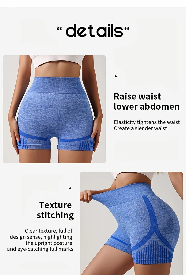 Women Butt Lifting Sports Shorts High Waist Hip Elastic Tummy Control Yoga Shorts Breathable Quick Dry Fitness Yoga Leggings