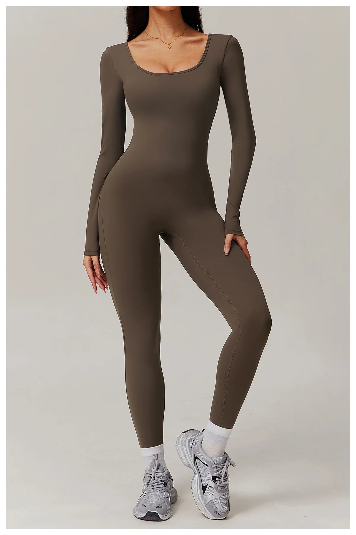 Backless Yoga Boilersuit Long Sleeved Women Sportswear Gym Jumpsuits