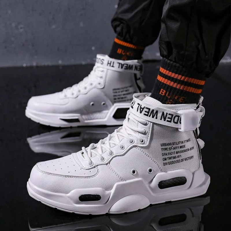 Brand Mens Casual Sneakers High-tops Sneakers Trendy Boys Basketball Sports Tennis Shoes Outdoor Off-road Shoes Couple Sneakers