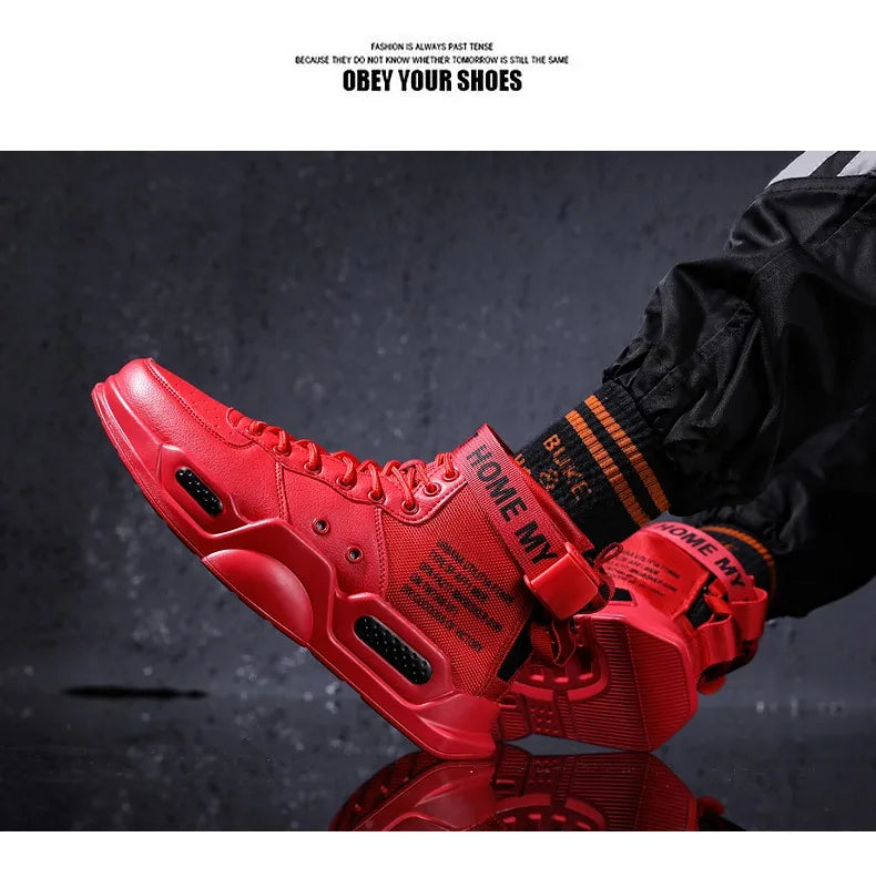 Brand Mens Casual Sneakers High-tops Sneakers Trendy Boys Basketball Sports Tennis Shoes Outdoor Off-road Shoes Couple Sneakers