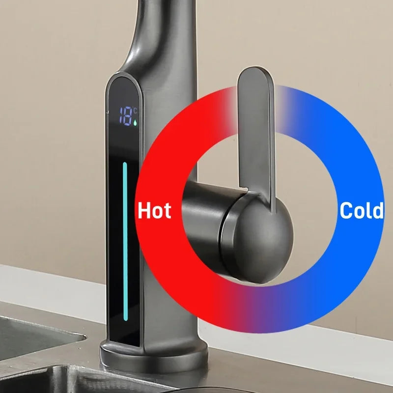 LED Intelligent Temperature Display Kitchen Faucet