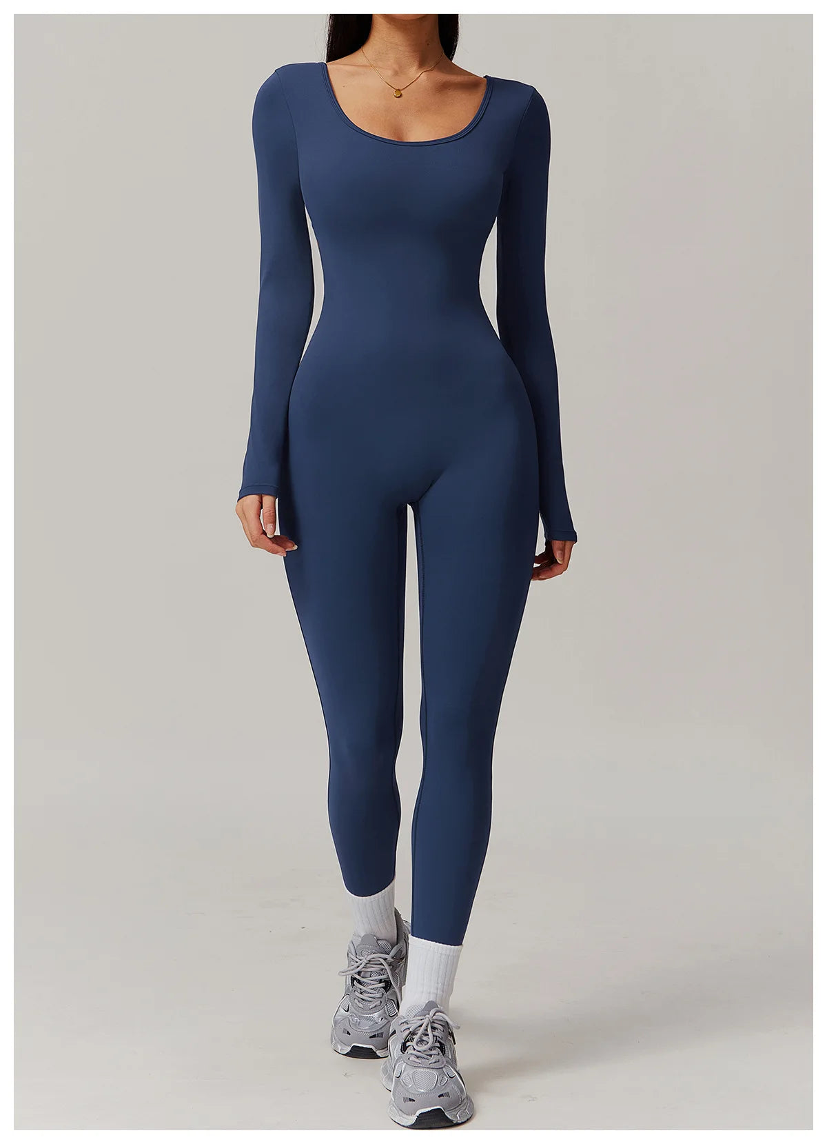 Backless Yoga Boilersuit Long Sleeved Women Sportswear Gym Jumpsuits