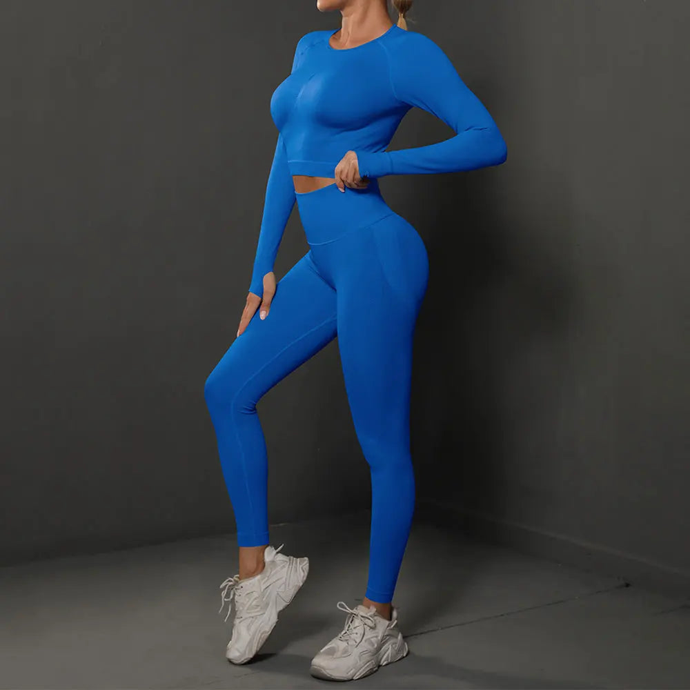 Women Sets 2PCS Energy Seamless Gym Tracksuits Tights Set