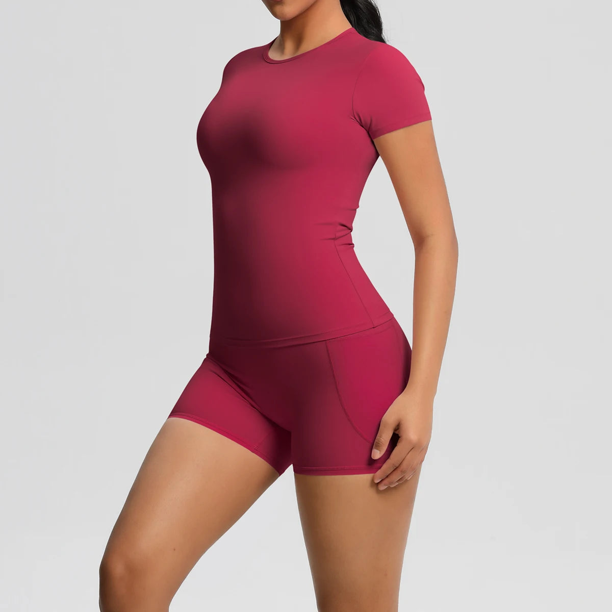 Workout Sportswear 2Pcs Yoga Shirt Push Up Workout Clothes