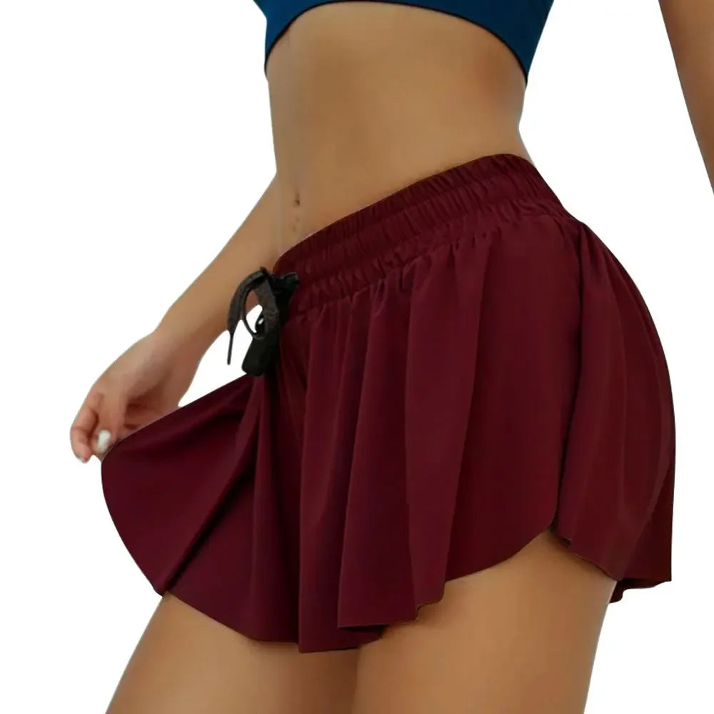Leisure Sports Anti-glare Fake Two-piece Slimming Sports Gym Nude Yoga Breathable Shorts Trend Breathable