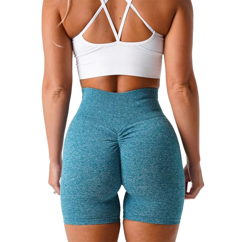 Scrunch Seamless Shorts Spandex Shorts Woman Fitness Elastic Breathable Hip-lifting Leisure Sports Running