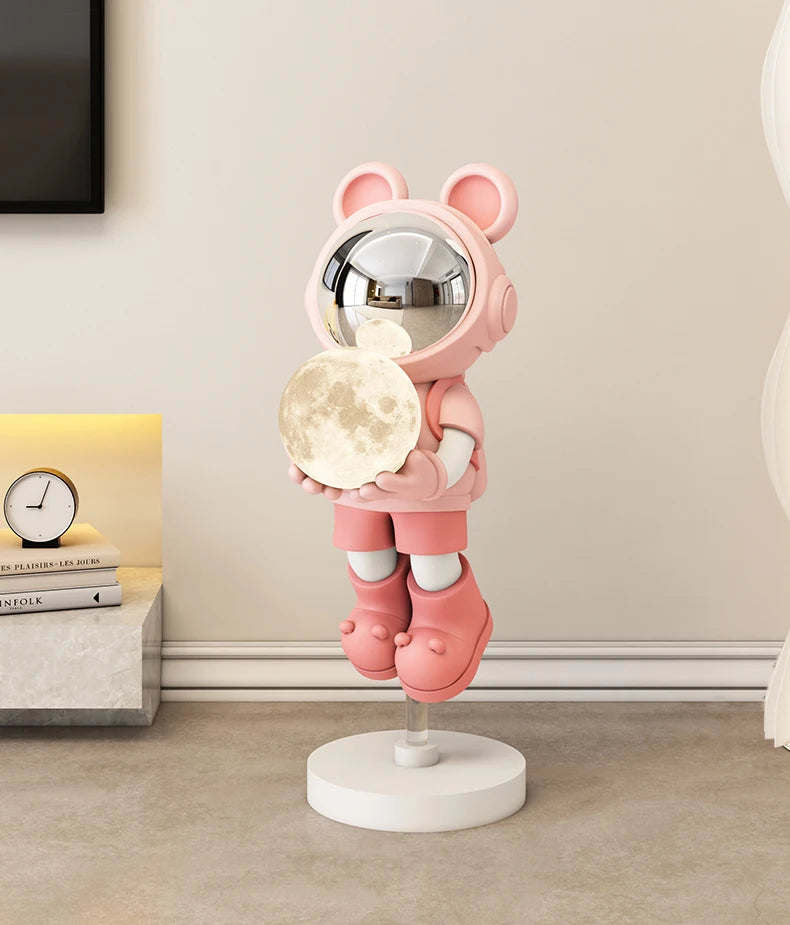 Nordic Home Decorations Astronaut Sculptures Light Luxury Room Decor Large Floor Lamp Statue Creative Home Accessories Figurines