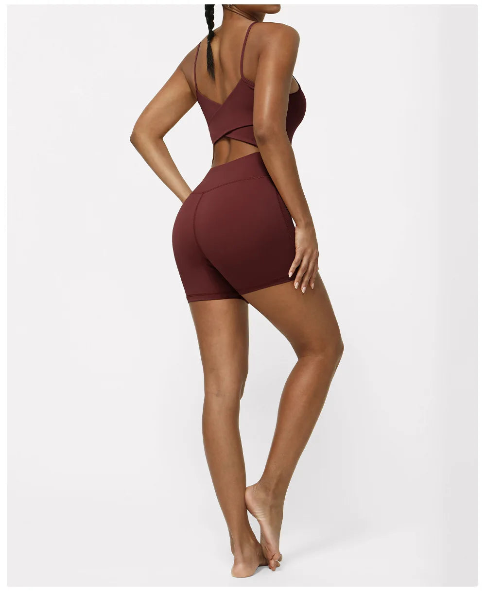 Gym Clothes Romper Backless Set Fitness Bodysuit