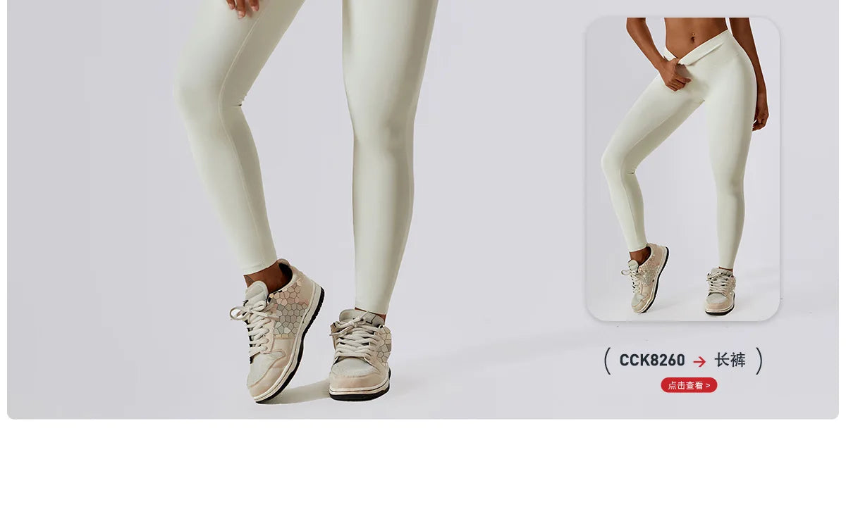 Athletic Wear High Waist Leggings And Top Two Piece Set Seamless Gym