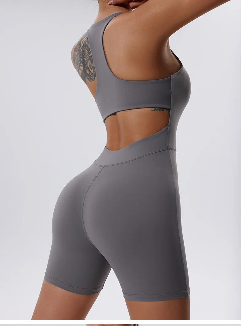 Zipper Yoga Jumpsuit Fitness Tracksuit
