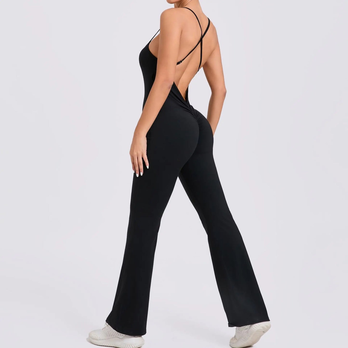 Sexy Back V Jumpsuit Gym Set Yoga Suit Sportswear Women