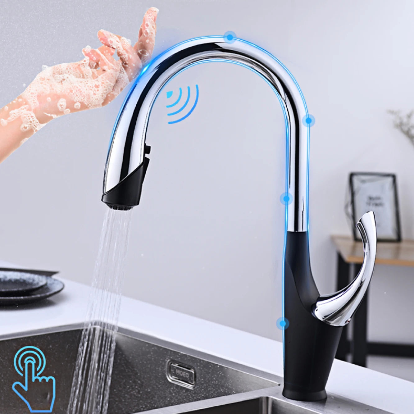 Touch kitchen faucet