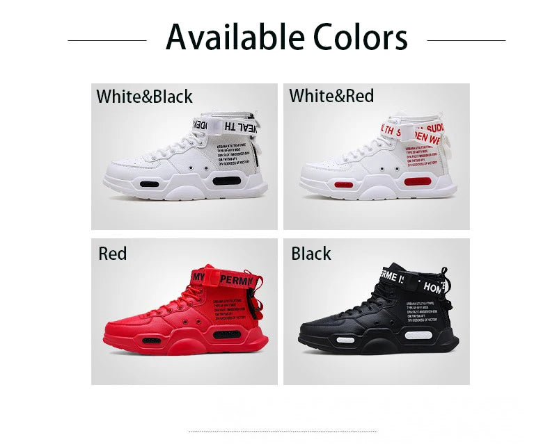 Brand Mens Casual Sneakers High-tops Sneakers Trendy Boys Basketball Sports Tennis Shoes Outdoor Off-road Shoes Couple Sneakers