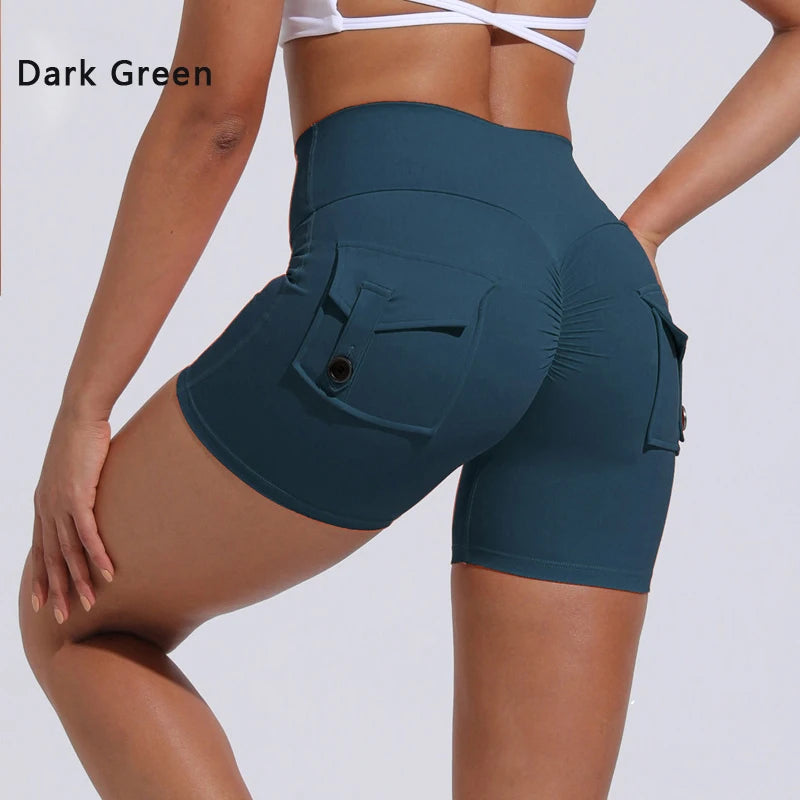 DIAS FIT JOY Tight Women's Shorts Pocket high waist lifting buttocks quick drying yoga shorts