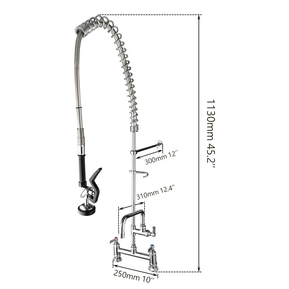 Industrial Kitchen Faucet with Pull Down Sprayer