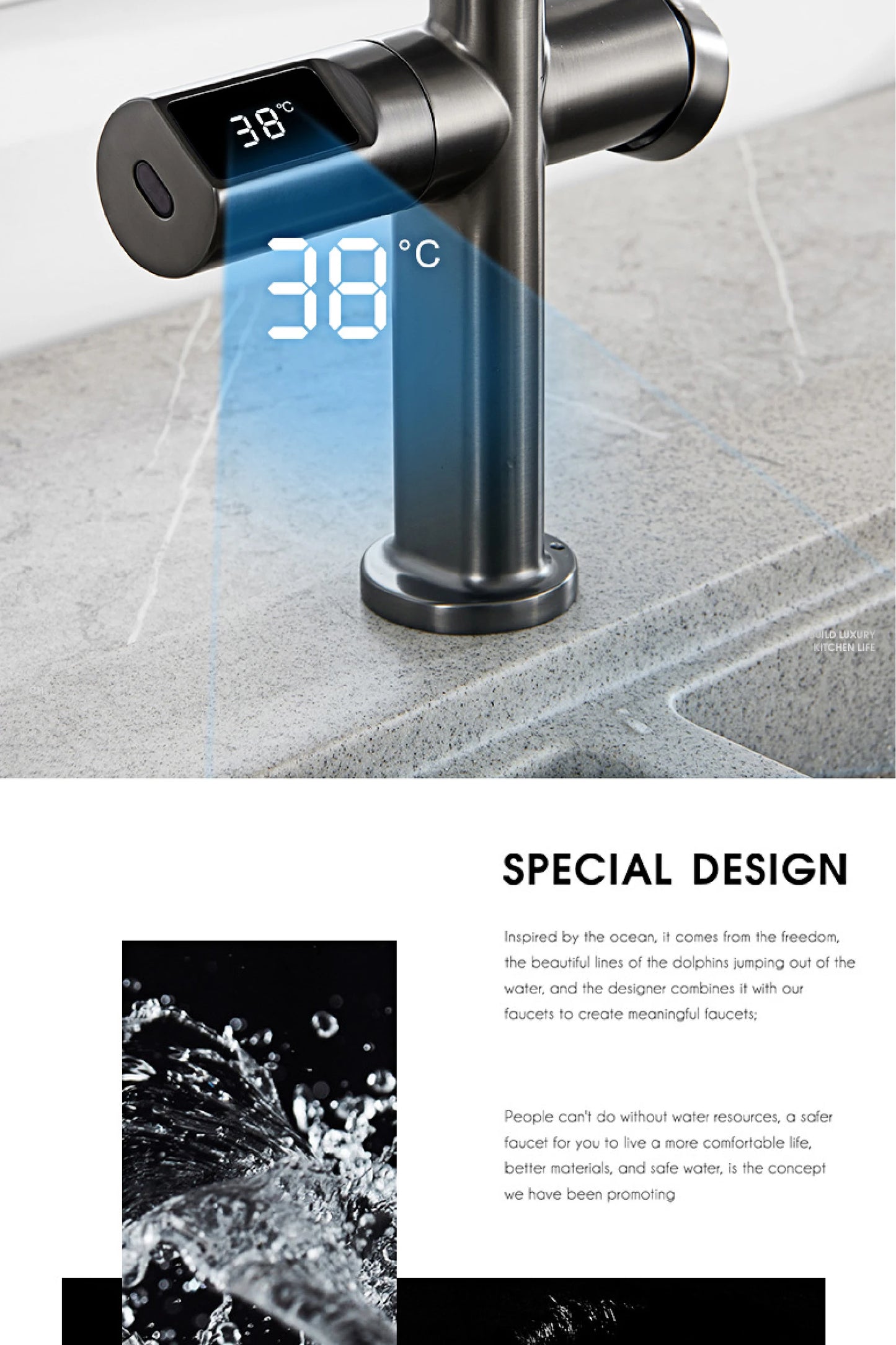 Digital Display Kitchen Faucet