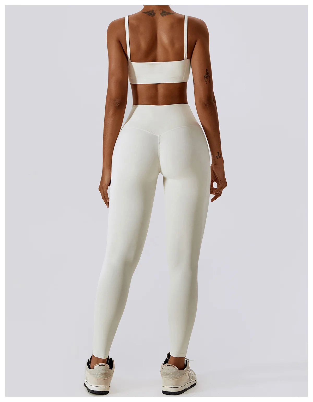 Athletic Wear High Waist Leggings And Top Two Piece Set Seamless Gym