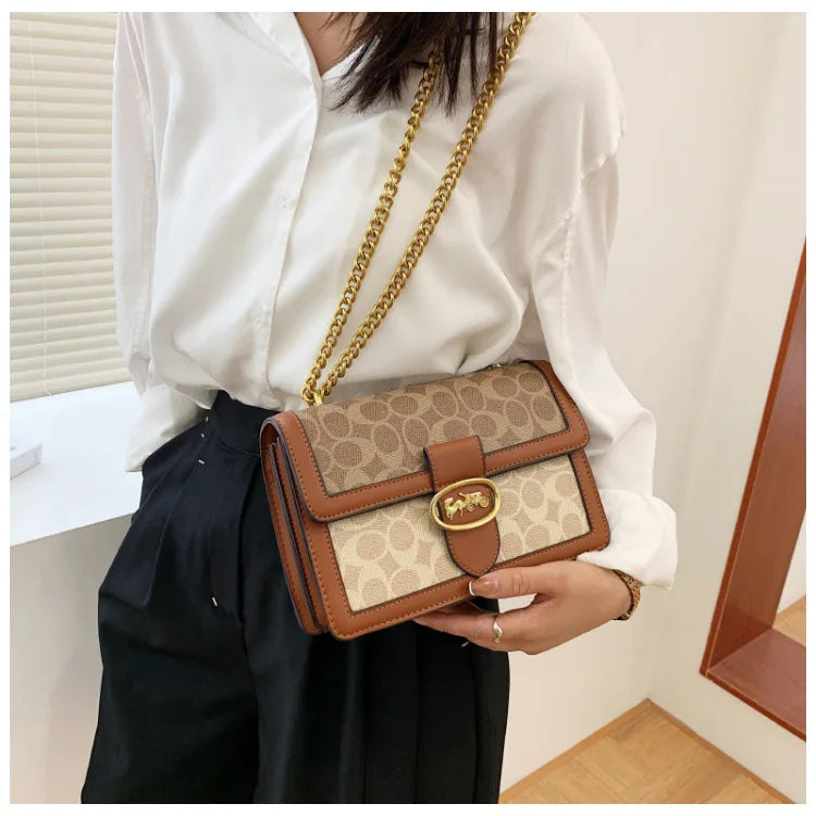 2024 Hot Deal Women'S Shoulder Bag Handbags Luxury Fashion Retro Chain Bag Brand Instagram Versatile Crossbody Small Square Bag