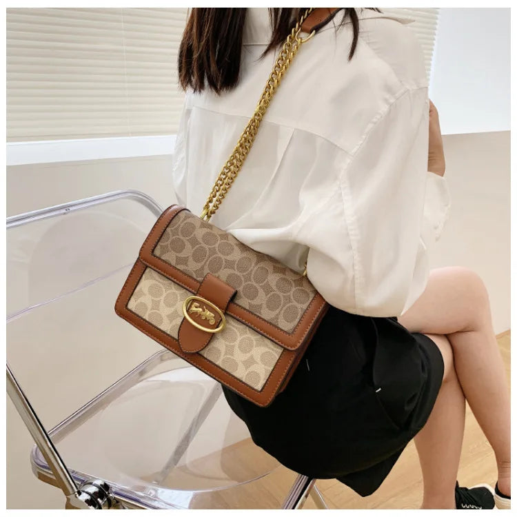 2024 Hot Deal Women'S Shoulder Bag Handbags Luxury Fashion Retro Chain Bag Brand Instagram Versatile Crossbody Small Square Bag