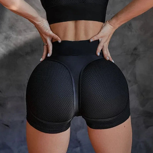 Wholesale Sexy Booty Shorts Transparent Mesh Sportswear Women 2024 Yoga Clothes Sports Bra Cycling Shorts Suit for Fitness Black