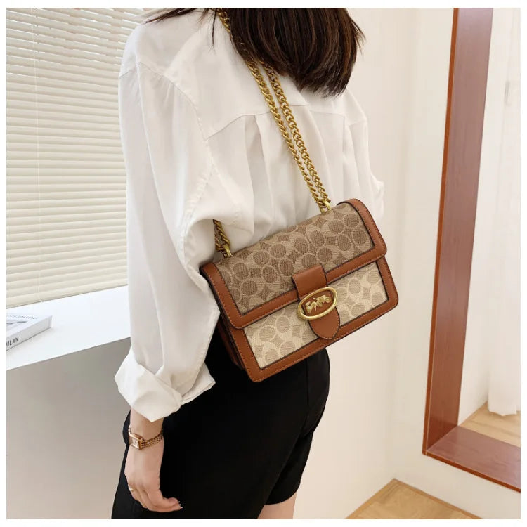 2024 Hot Deal Women'S Shoulder Bag Handbags Luxury Fashion Retro Chain Bag Brand Instagram Versatile Crossbody Small Square Bag