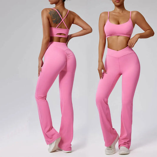 Women Tracksuit 2PCS Yoga Set Workout Clothes