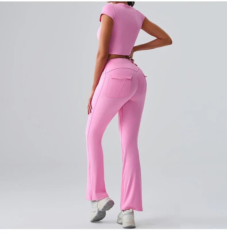 Sexy Women's Feeling Naked Training Set Gym Yoga 2 Pieces