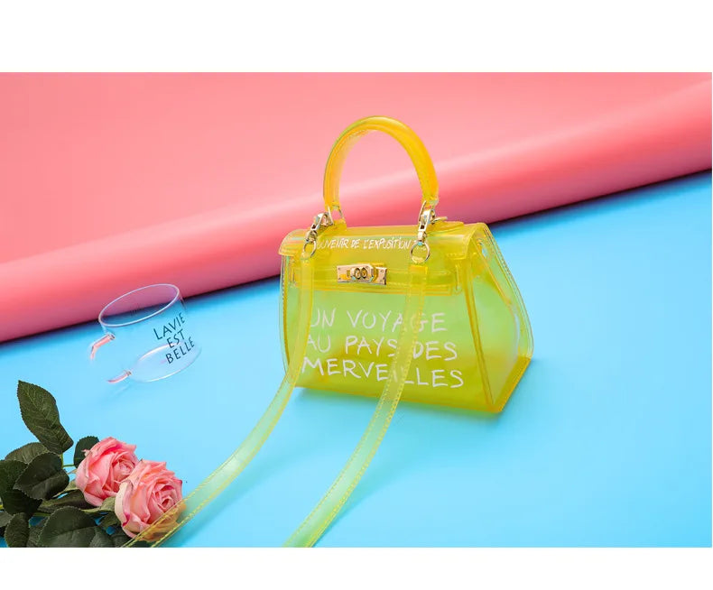 Transparent Bag Girl New Korean Messenger Bag Handbag Jelly Shoulder Bag Women's Summer Transparent Bag