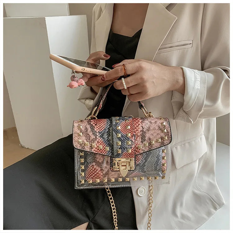 Brand Women Studded Graffiti Crossbody Bags Fashion Shoulder Bag For Ladies Female Luxury Designer Handbags 2023 High Quality