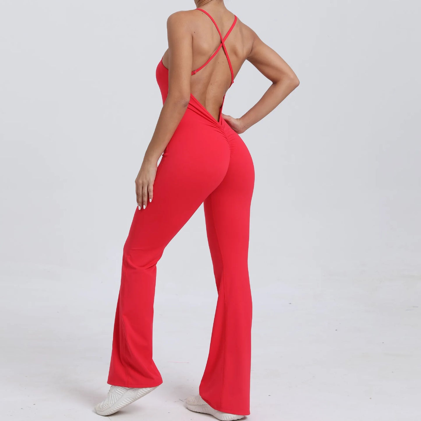 Sexy Back V Jumpsuit Gym Set Yoga Suit Sportswear Women