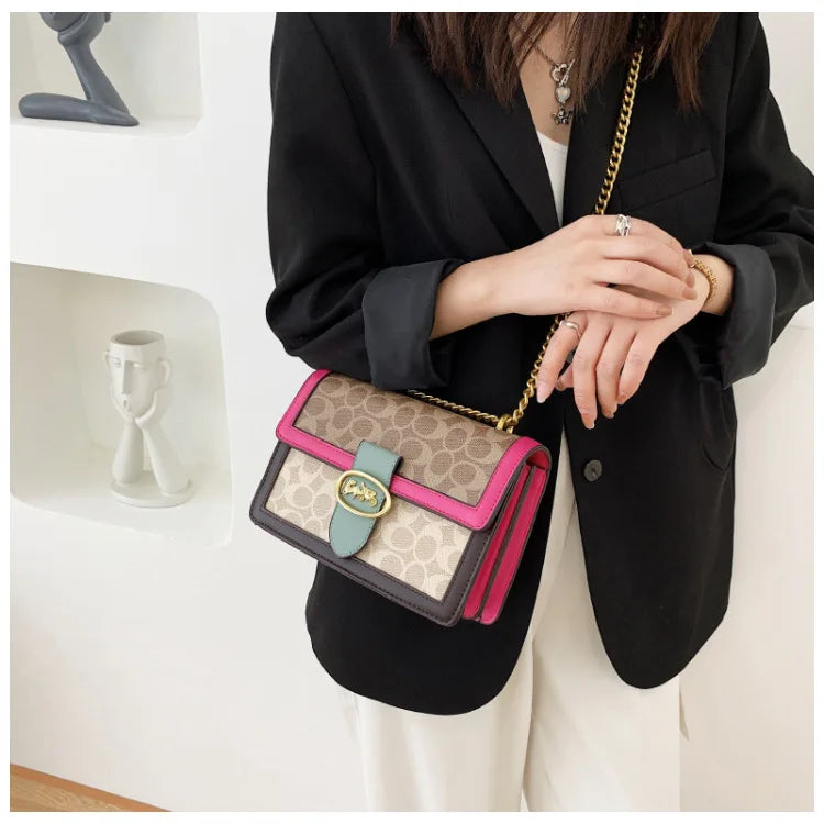 2024 Hot Deal Women'S Shoulder Bag Handbags Luxury Fashion Retro Chain Bag Brand Instagram Versatile Crossbody Small Square Bag