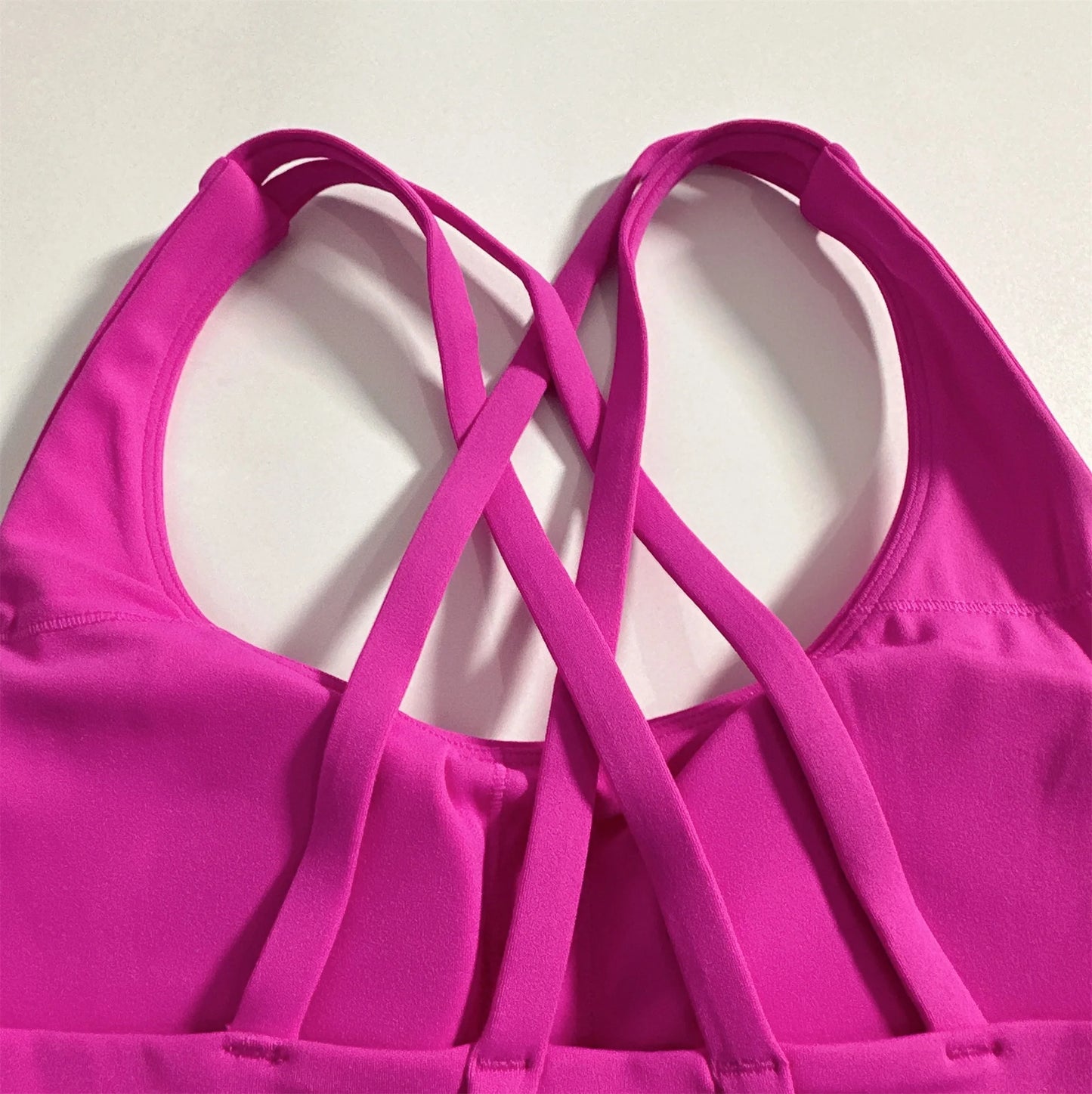 Solid Color Gym Fitness Set Tight Soft cross Fitness Bra 2pc