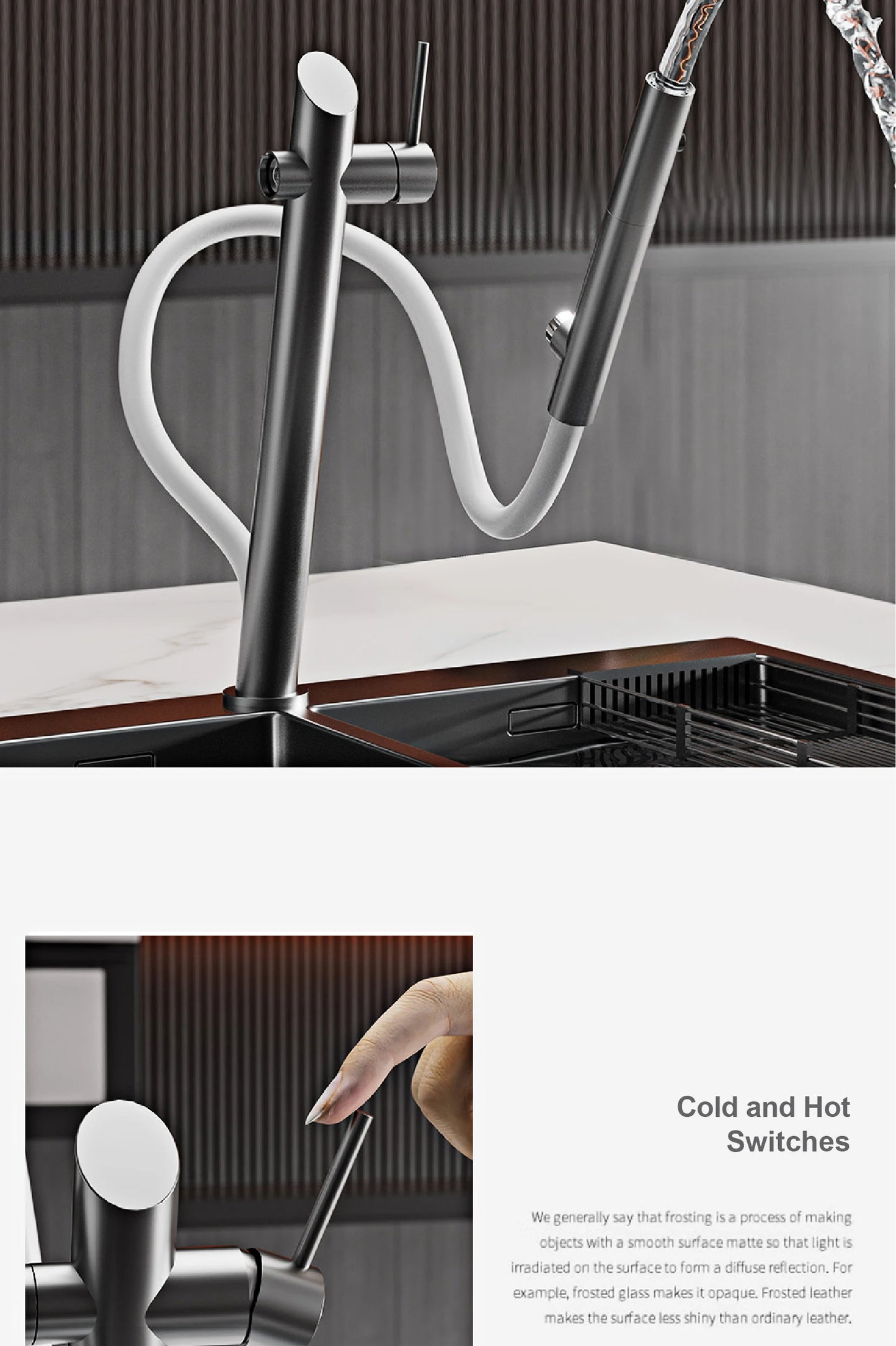 Luxury brass kitchen faucet with pull-out design