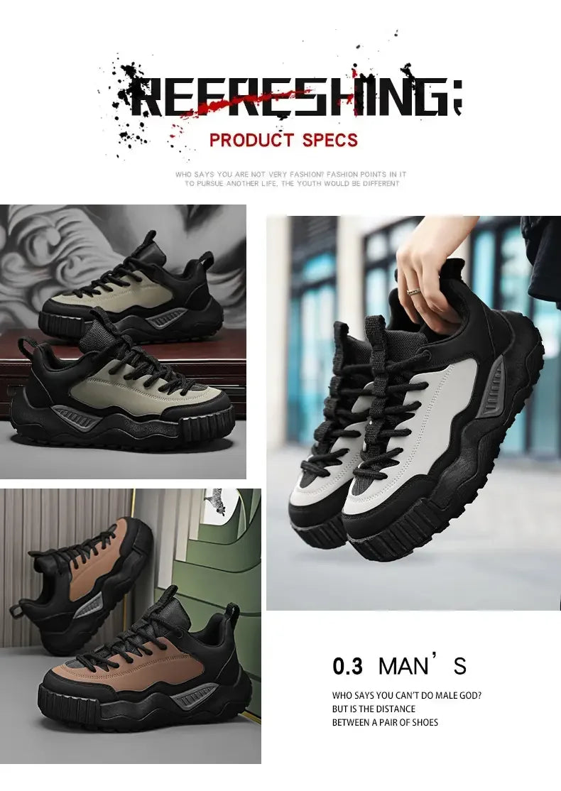 Designer Color Block Luxury Chunky Sneakers for Men Casual Thick Platform Fashion Casual Shoes Sports Running Trainers Tenis