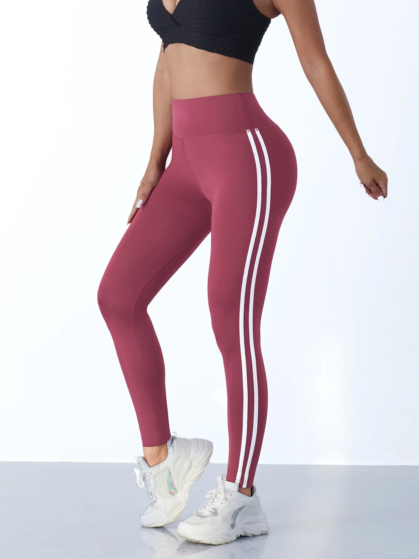 Yoga Leggings Women Striped Slim Sports