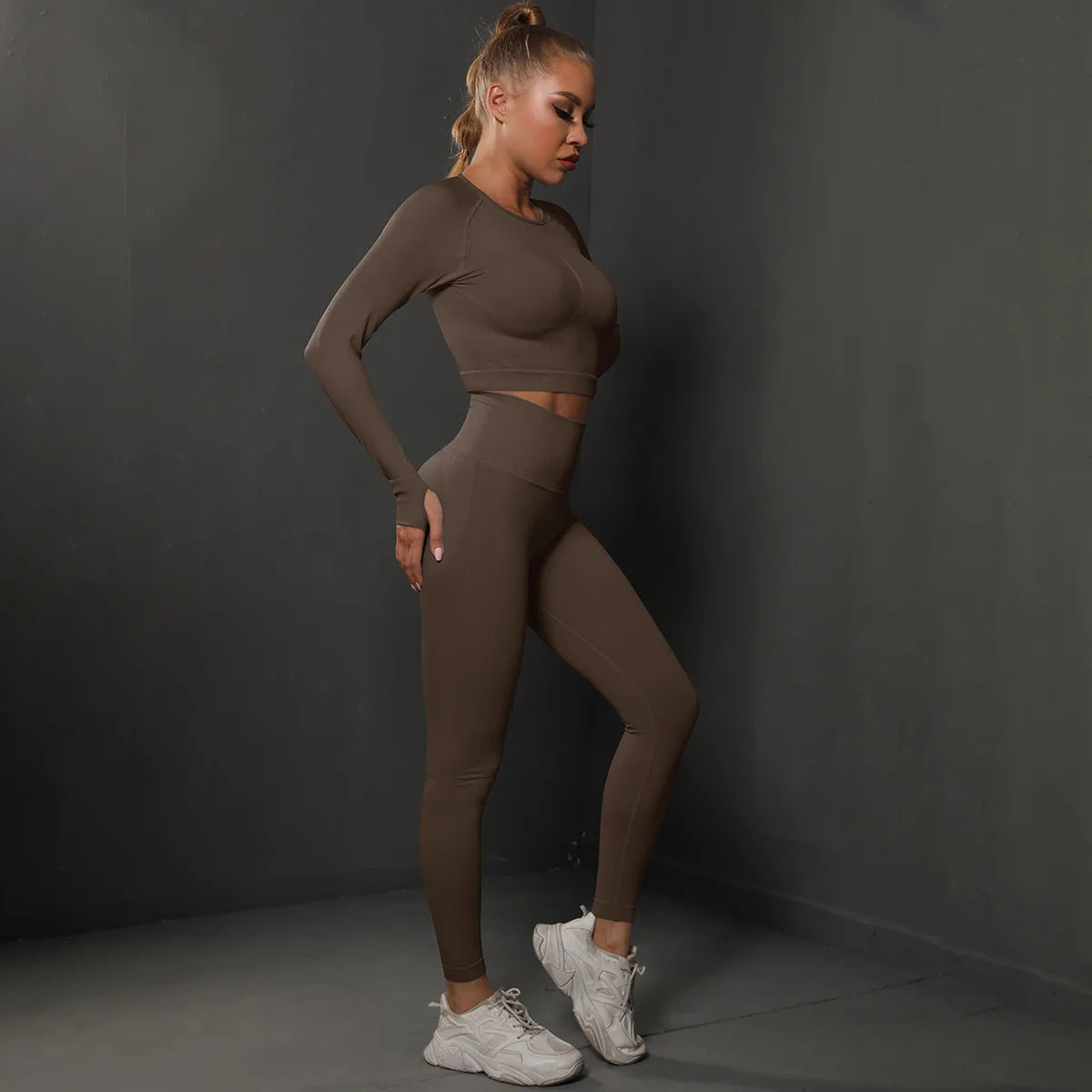 Women Sets 2PCS Energy Seamless Gym Tracksuits Tights Set