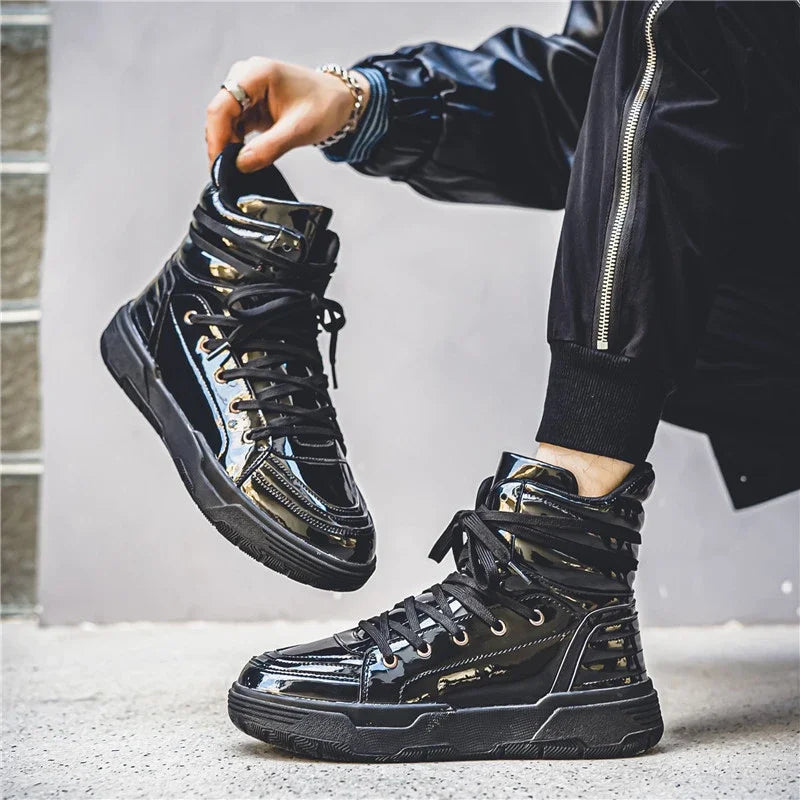 Blue Men Sneakers 2023 New Autumn High Top Men's Vulcanized Shoes Casual Fashion Teenagers Skateboard Shoes Zapatos De Hombre