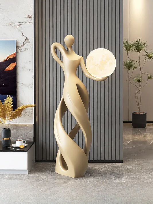 Home Decor Statue Dancer Abstract Art Ornaments Nordic LivingRoom Large Floor Luminous Sculpture Housewarming Interior Figurines