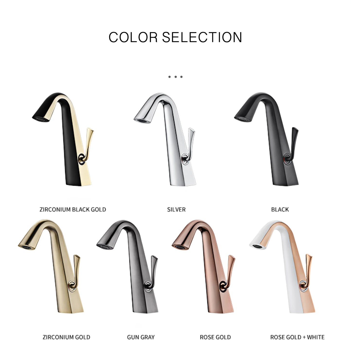 AITANA simple brushed gold brass bathroom faucet with modern design, 1-hole single handle cold and hot dual control basin faucet