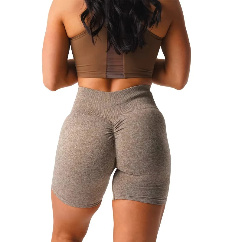 Scrunch Seamless Shorts Spandex Shorts Woman Fitness Elastic Breathable Hip-lifting Leisure Sports Running