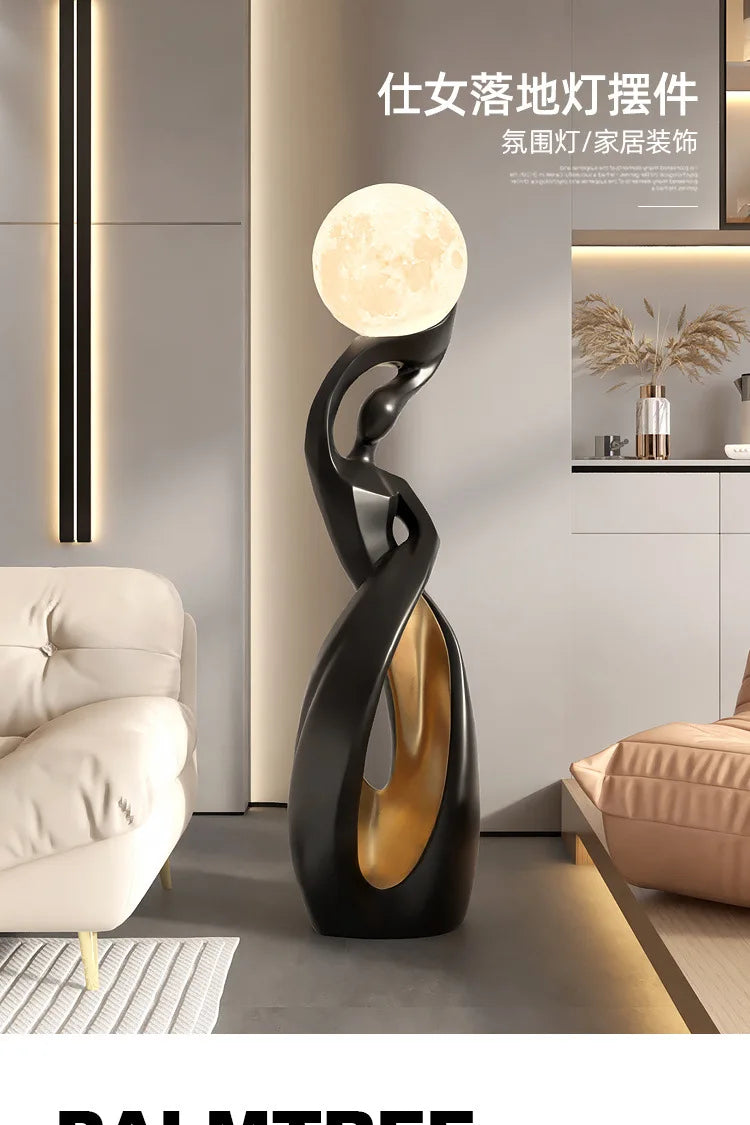 Home Decor Statue Abstract Art Ornaments Nordic Living Room Large Floor Luminous Sculpture Housewarming Gift Interior Figurines