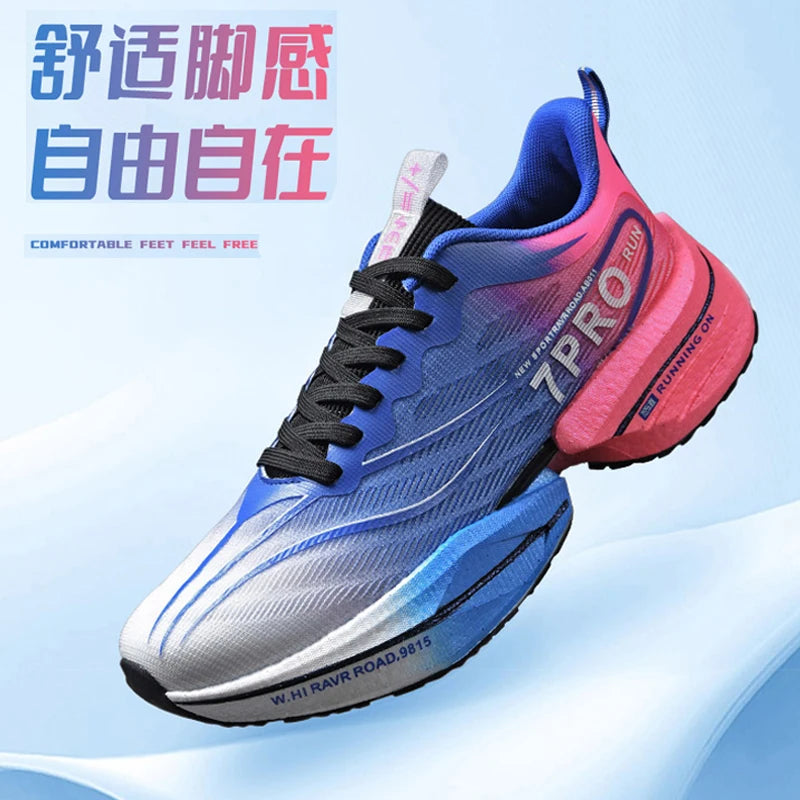 Marathon Air Cushion Carbon Plate Sports Running Shoes Men Breathable Lightweight Women Comfortable Nonskid Speciality Sneakers