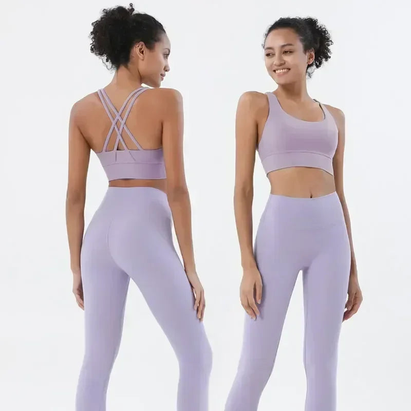 Sportswear Yoga Set Leggings and Tops Fitness
