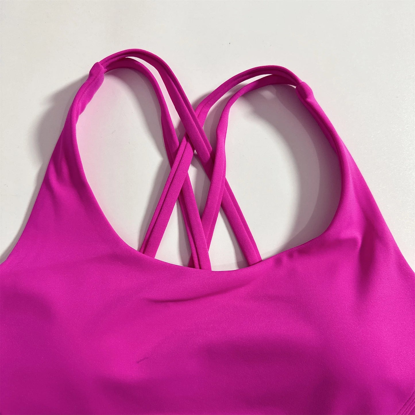 Solid Color Gym Fitness Set Tight Soft cross Fitness Bra 2pc