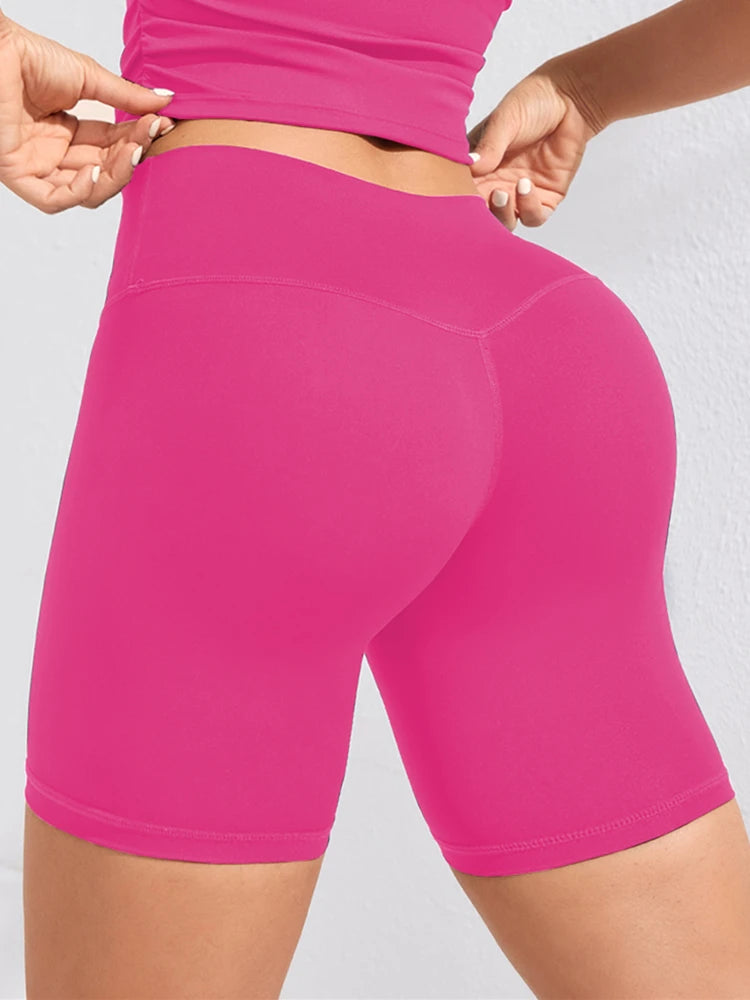 Yoga Shorts Women Fitness Shorts Girl Running High Waist Short Quick Drying Squat Proof Cycling Workout Gym Tight  Shorts Black