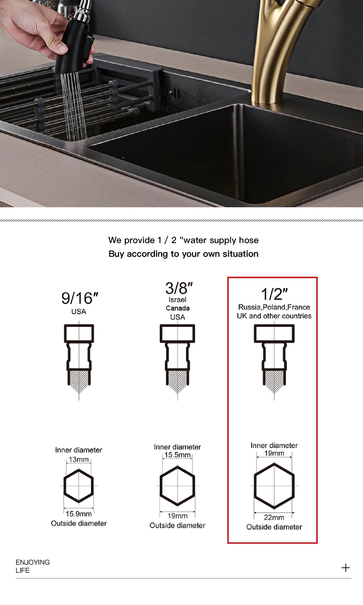 Kitchen faucet cold and hot dual function